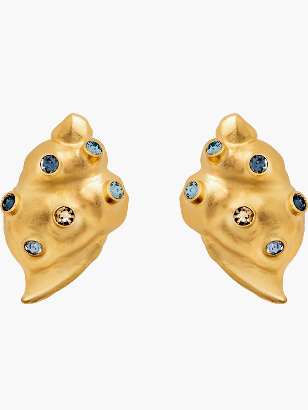 OSCAR DE LA RENTA • Seashell Post Drop earrings in Sapphire